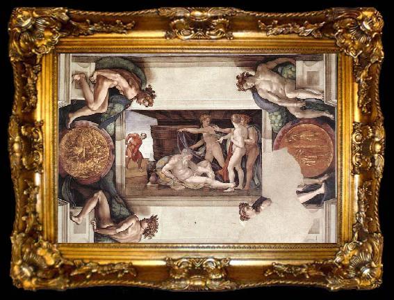 framed  Michelangelo Buonarroti Drunkenness of Noah, ta009-2